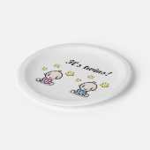 双子、双子の双子の赤ん坊シャワー少女&少年 ペーパープレート (アングル)