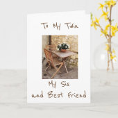 ****双子***姉妹最高のハッピーバースデー カード (黄色い花)