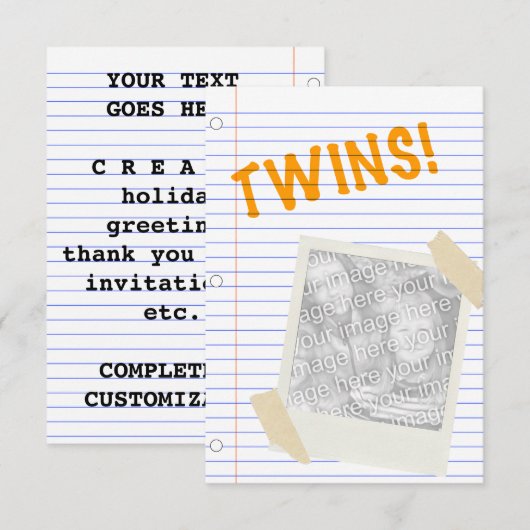 双子 招待状 (正面/裏面)