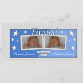 双子～男の子の出生告知 案内状 (正面/裏面)