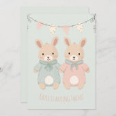 双子！ |男の子/女の子の赤ちゃんシャワー招待状 招待状 (正面/裏面)