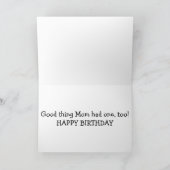 双子=神/母はユーモアのセンスを持っていた=ハッピーバースデー カード (内部)