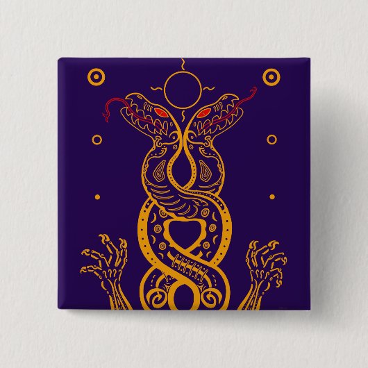 双子 缶バッジ (正面)