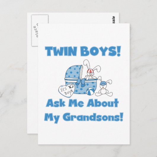 双子 – 頼私の孫Tシャツとギフトについて ポストカード (正面/裏面)