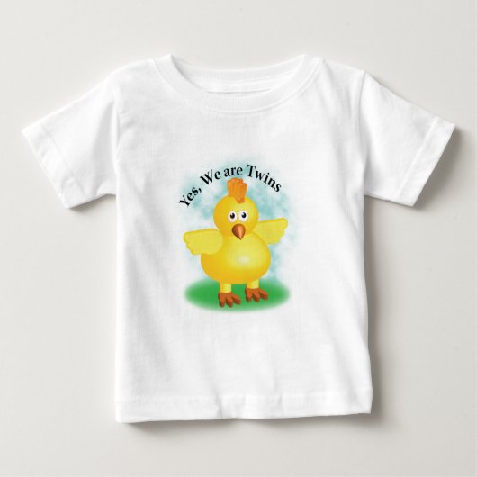 双子「Yes我々は双子」 ベビーTシャツ (正面)