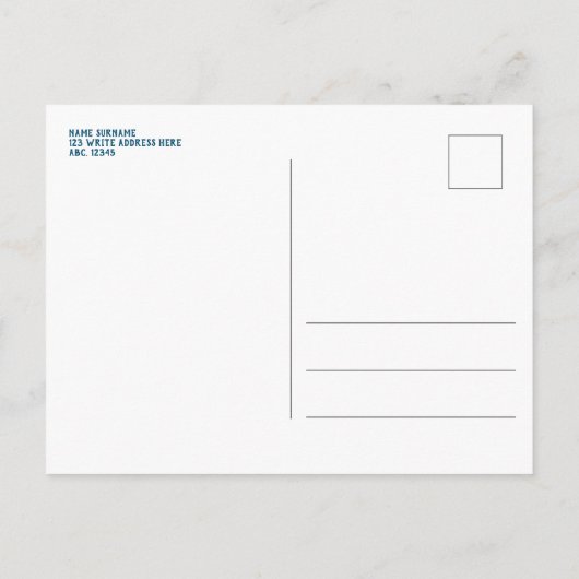 双子O-fish-ally魚釣りをテーマにした4thbirthday インビテーションポストカード (裏面)