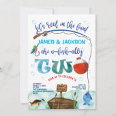 双子O-fish-ally Little Fisherman 2nd birthday 招待状 (正面)