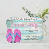 双安定回路のビーチのパーティーの誕生日の招待状 招待状 (スタンド正面)