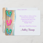 双安定回路のビーチのブライダルシャワー 招待状 (正面/裏面)