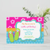 双安定回路のルアウ(ハワイ式宴会)のプールを囲んでのパーティの誕生日Invitaitons 招待状 (スタンド正面)