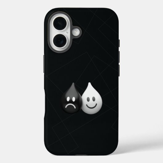 双対性ドロップ – 幸せと悲しいミニマリストの感情 Case-Mate iPhoneケース (裏面)