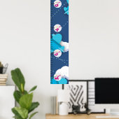 双成長飛行機グラフ ポスター (ホームオフィス)