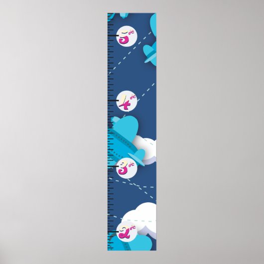 双成長飛行機グラフ ポスター (正面)