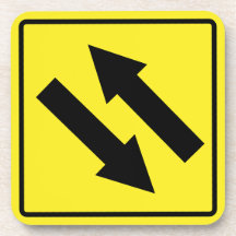 双方向道路標識懸命プラスチックコースター