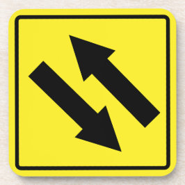 双方向道路標識懸命プラスチックコースター コースター