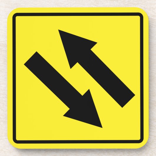 双方向道路標識懸命プラスチックコースター コースター (正面)