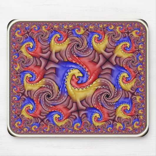 双曲線恐竜の平面充填 マウスパッド (正面)