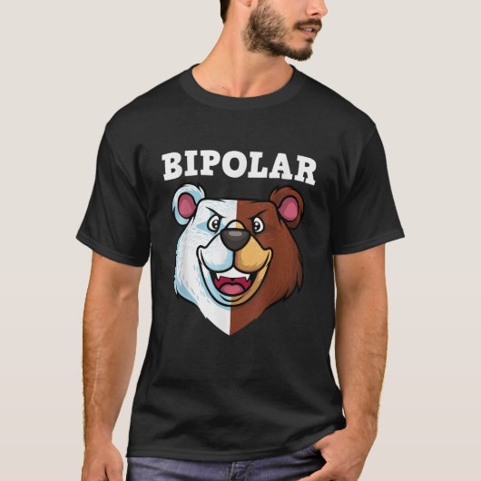 双極おもしろい障害デザインメンズバイポーラPo Tシャツ (正面)
