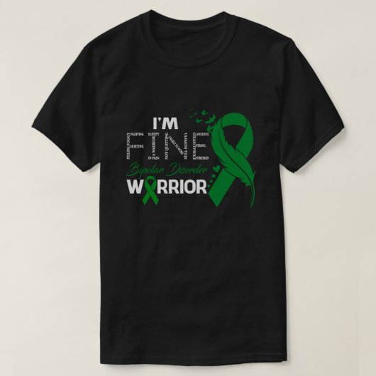 双極性障害素晴らし戦士認識度フェート Tシャツ (デザイン正面)