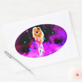 双火炎サイケデリック 楕円形シール (封筒)