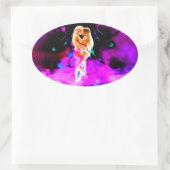 双火炎サイケデリック 楕円形シール (バッグ)