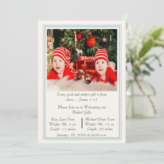 双生まれたばかりの生児の告知 招待状 (スタンド正面)