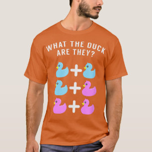 双生児おもしろい性が鴨の正体を明らかにする Tシャツ