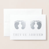 双生児がシルバーにおもしろい到着 箔カード (封筒付き正面)