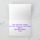 双生児に洗礼を施すお祝いは名前を加えます カード (内部)