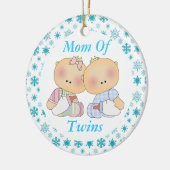 双生児のかわいいベビーの記念品のオーナメントのギフトのお母さん セラミックオーナメント (左)