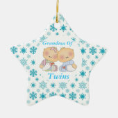 双生児のかわいいベビーの記念品のオーナメントのギフトの祖母 セラミックオーナメント (正面)