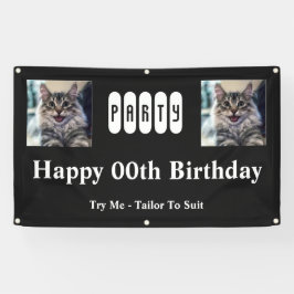 双生児のための誕生会 横断幕