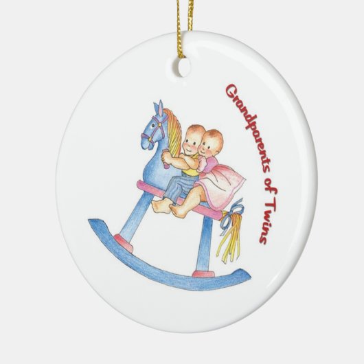 双生児のオーナメントの祖父母 セラミックオーナメント (左)