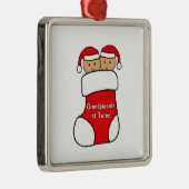 双生児のオーナメントの祖父母 メタルオーナメント (右)