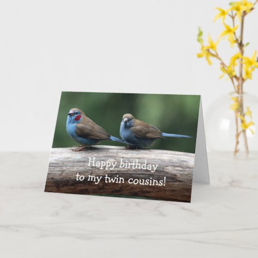 双生児のバースデー・カードへのハッピーバースデー カード (黄色い花)