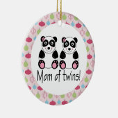 双生児のパンダのクリスマスの記念品のオーナメントのお母さん セラミックオーナメント (右)