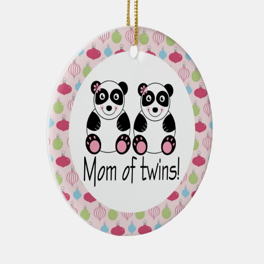 双生児のパンダのクリスマスの記念品のオーナメントのお母さん セラミックオーナメント (右)