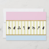 双生児のピンクの青い金ゴールドの男の子の女の子のベビーシャワーの招待 招待状 (裏面)