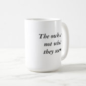 双生児のピークのフクロウはマグのようであるものではないです コーヒーマグカップ (正面右)