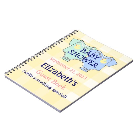 双生児のベビーシャワーのゲストブック ノートブック (左側)