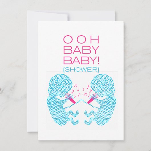 双生児のベビーシャワーの招待状の双生児の男の子 招待状 (正面)