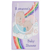 双生児のベビーシャワー スモールペーパーバッグ (正面)