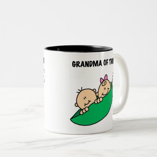 双生児のポッドの祖母のエンドウ豆 ツートーンマグカップ (正面右)