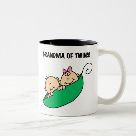 双生児のポッドの祖母のエンドウ豆 ツートーンマグカップ (右)