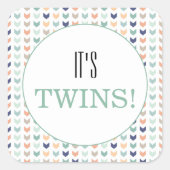 双生児のモダン双生児シャワー スクエアシール (正面)