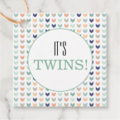 双生児のモダン双生児シャワー フェイバータグ (正面)