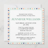 双生児のモダン双生児シャワー 招待状 (裏面)