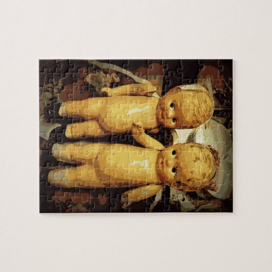 双生児のヴィンテージの人形 ジグソーパズル (横)