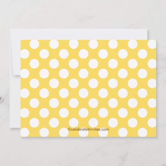 双生児の傘のベビーシャワーの招待状の黄色 招待状 (裏面)