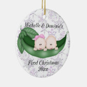双生児の初めてのクリスマスのオーナメント セラミックオーナメント (右)